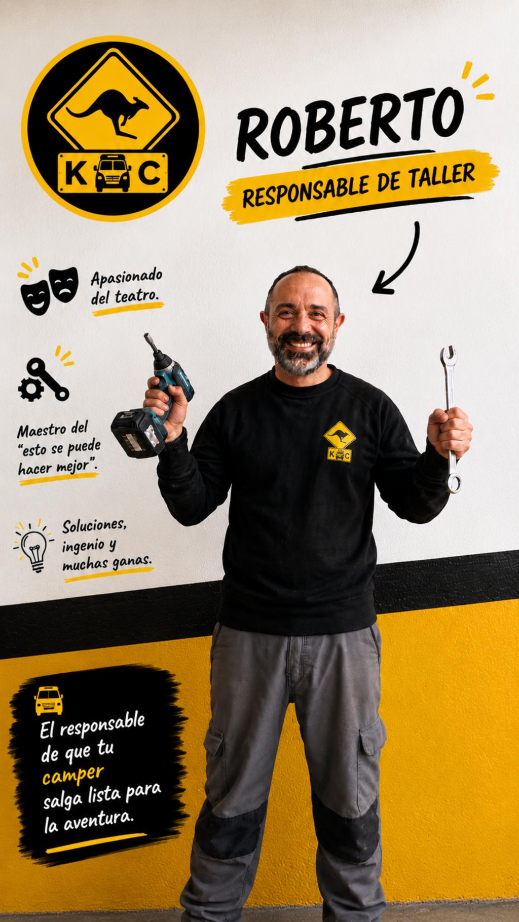 Roberto jefe da taller Kangaroo campers